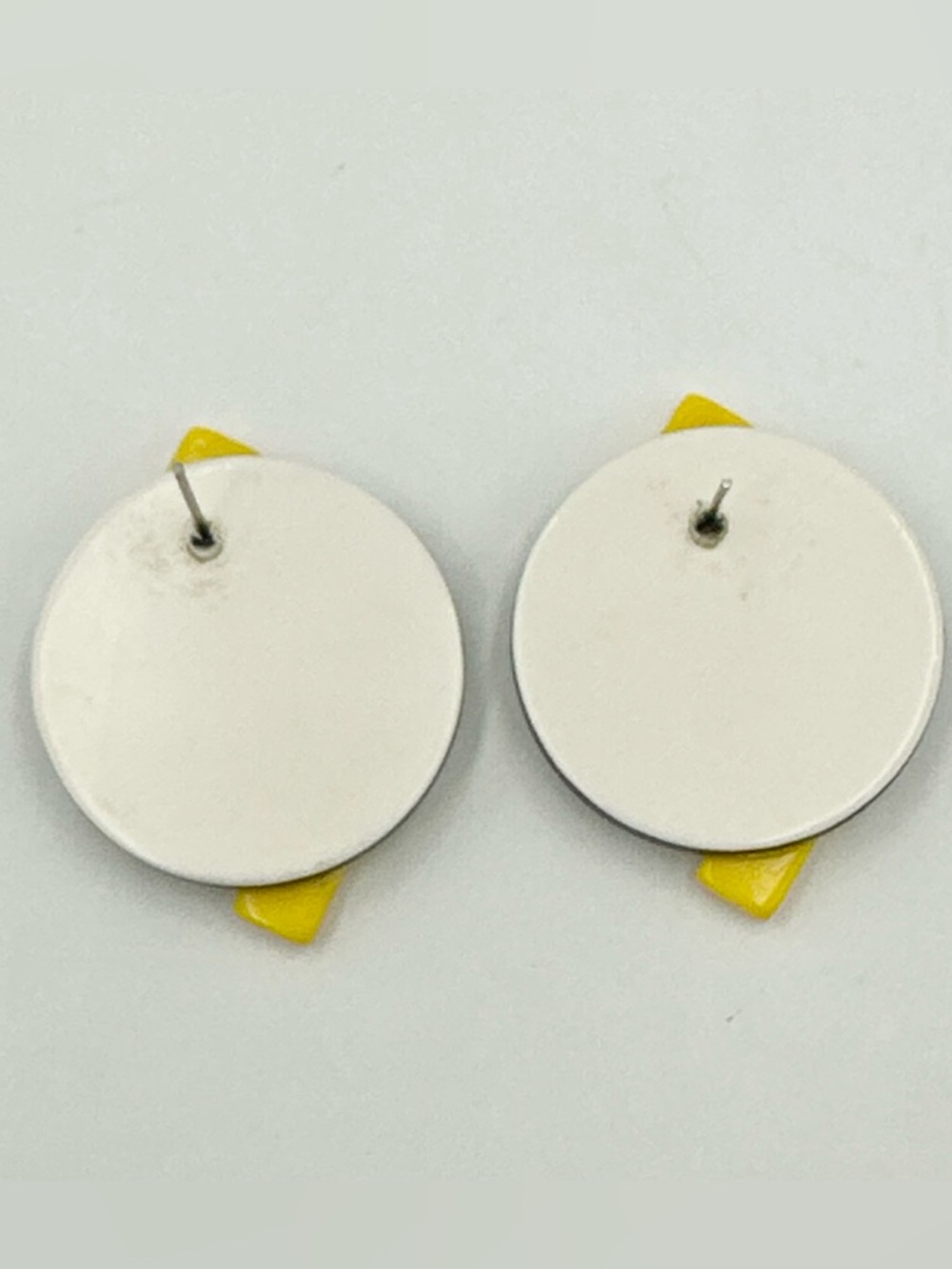 80s Colorblock Polka Dot Post Stud Earrings - Picture 2 of 4